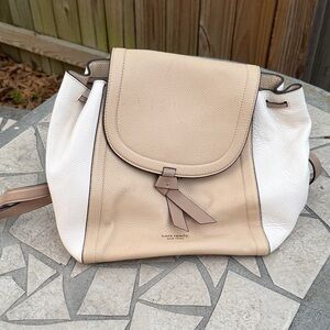 Kate Spade Tan and White Backpack